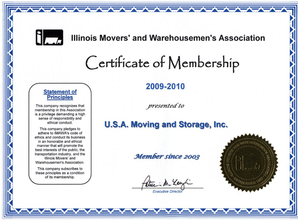 Member of Movers Association - 2009-2010