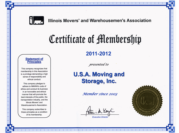 Member of Movers Association - 2011-2012