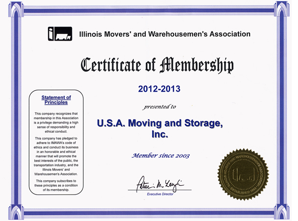 Member of Movers Association - 2012-2013