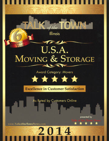 Talk of the Town - Award for Chicago Movers - 2011