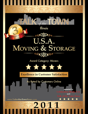 Talk of the Town - Award for Chicago Movers - 2011